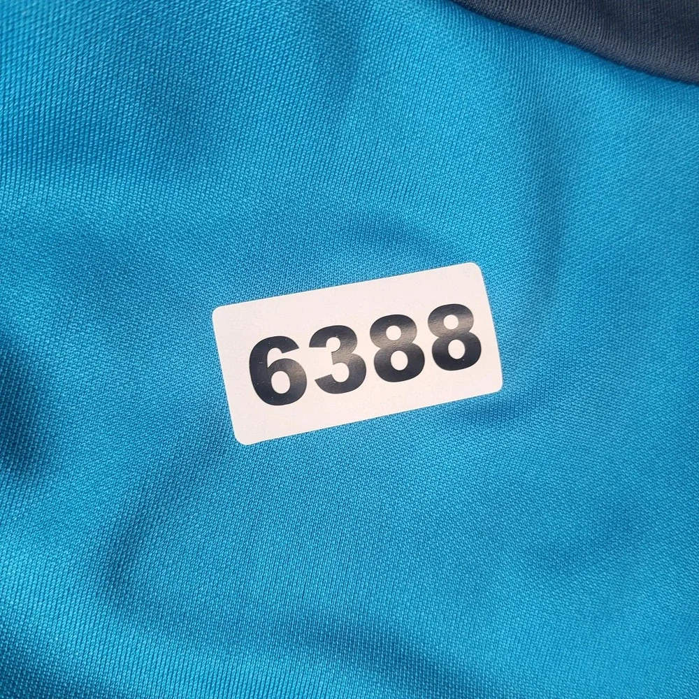 Adidas Pullover Mens LT Blue Colorblock Primegreen Quarter Zip Athletic